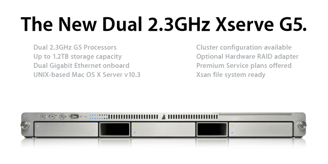Xserve G5 Dual 2.3GHz 발표