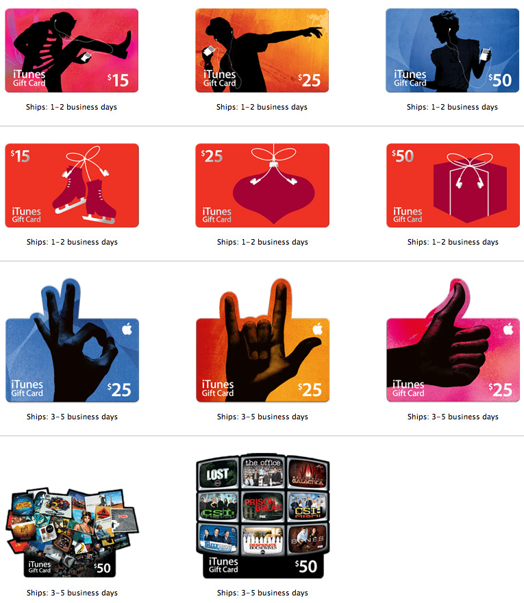 새로운 디자인 iTunes Gift Card