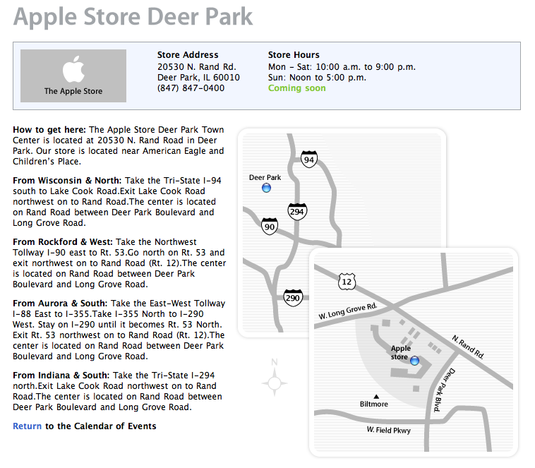 Apple Store Deer Park, 9월15일 오픈