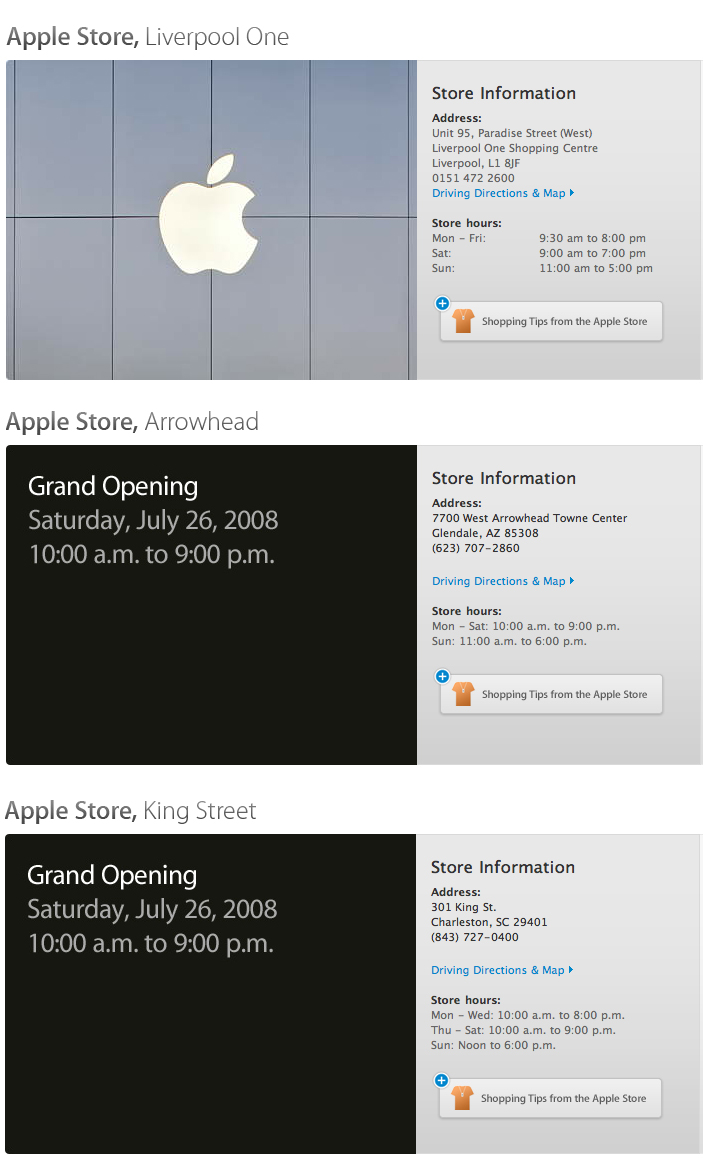 영국 리버풀 Apple Store Liverpool One 7월26일 오픈