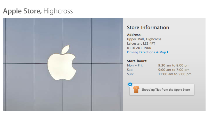 영국 Apple Store Highcross 9월4일 오픈