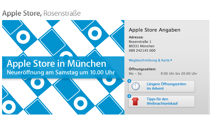 독일 첫 직영점 Apple Store, RosenstraBe, 12월6일 오픈