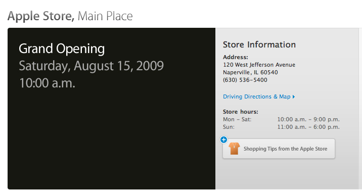 Apple, 8월15일 일리노이주와 버지니아주에 직영점 오픈