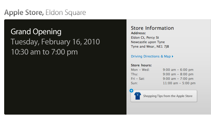 영국, Apple Store Eldon Square 오픈