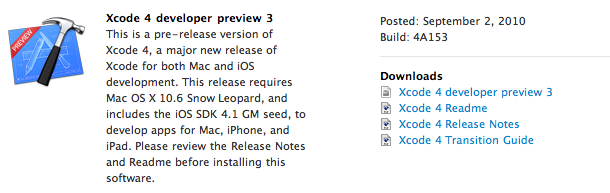 Xcode 4 developer preview 3 배포