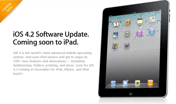 iPad버젼의 iOS 4.2 GM를 디벨로퍼에 배포