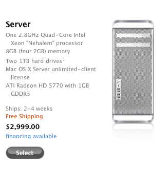 Apple. Mac Pro Server 출시