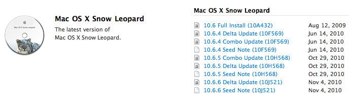 Mac OS X 10.6.6 Build 10 J521 디벨로퍼에 배포