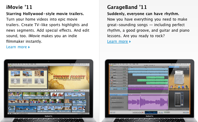 Apple 업데이트 iMovie 9.0.1 and GarageBand 6.0.1 배포