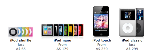 Apple, 호주에서 iPod 가격 인하