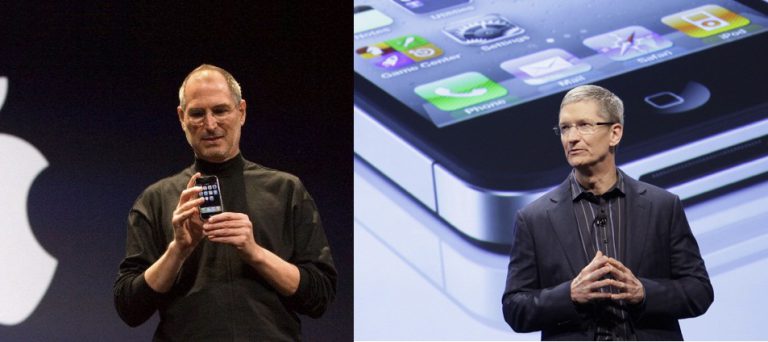 Steve Jobs and Tim Cook
