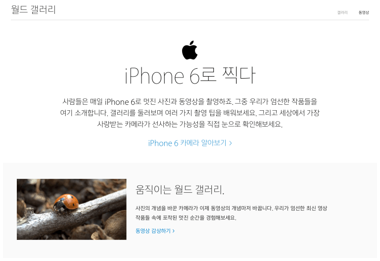 일반 사용자들이 iPhone 6로 촬영한 월드 갤러리 페이지 업데이트.