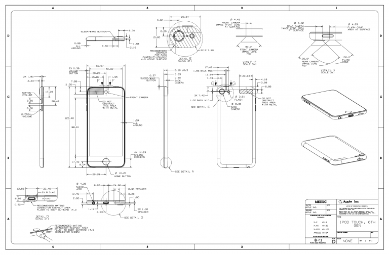 Case Design Guidelines ipod touch 6th