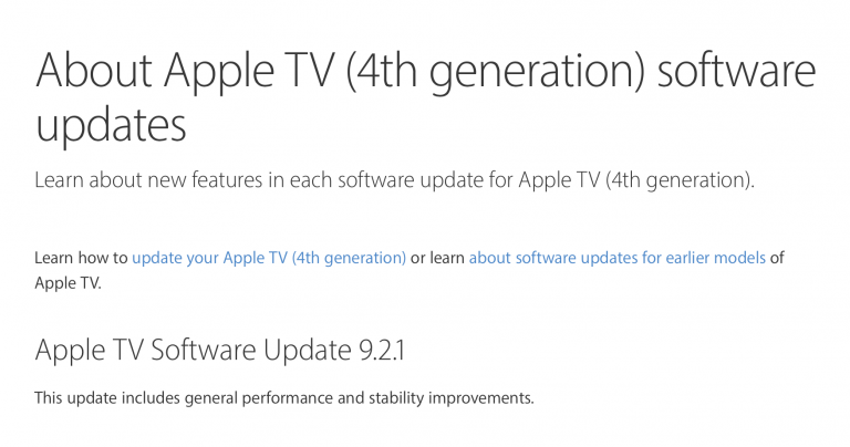 apple tv software update 9.2.1