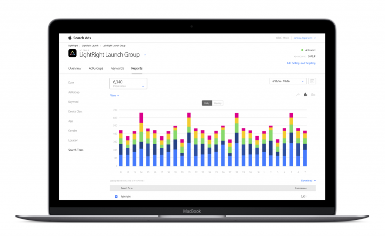 developer apple app store search ads