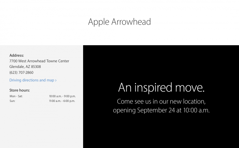 apple retail arrowhead