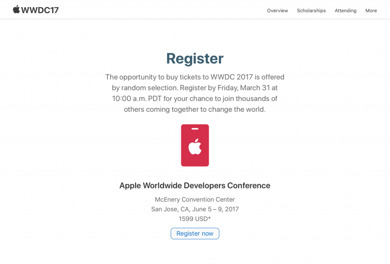 developer apple wwdc register