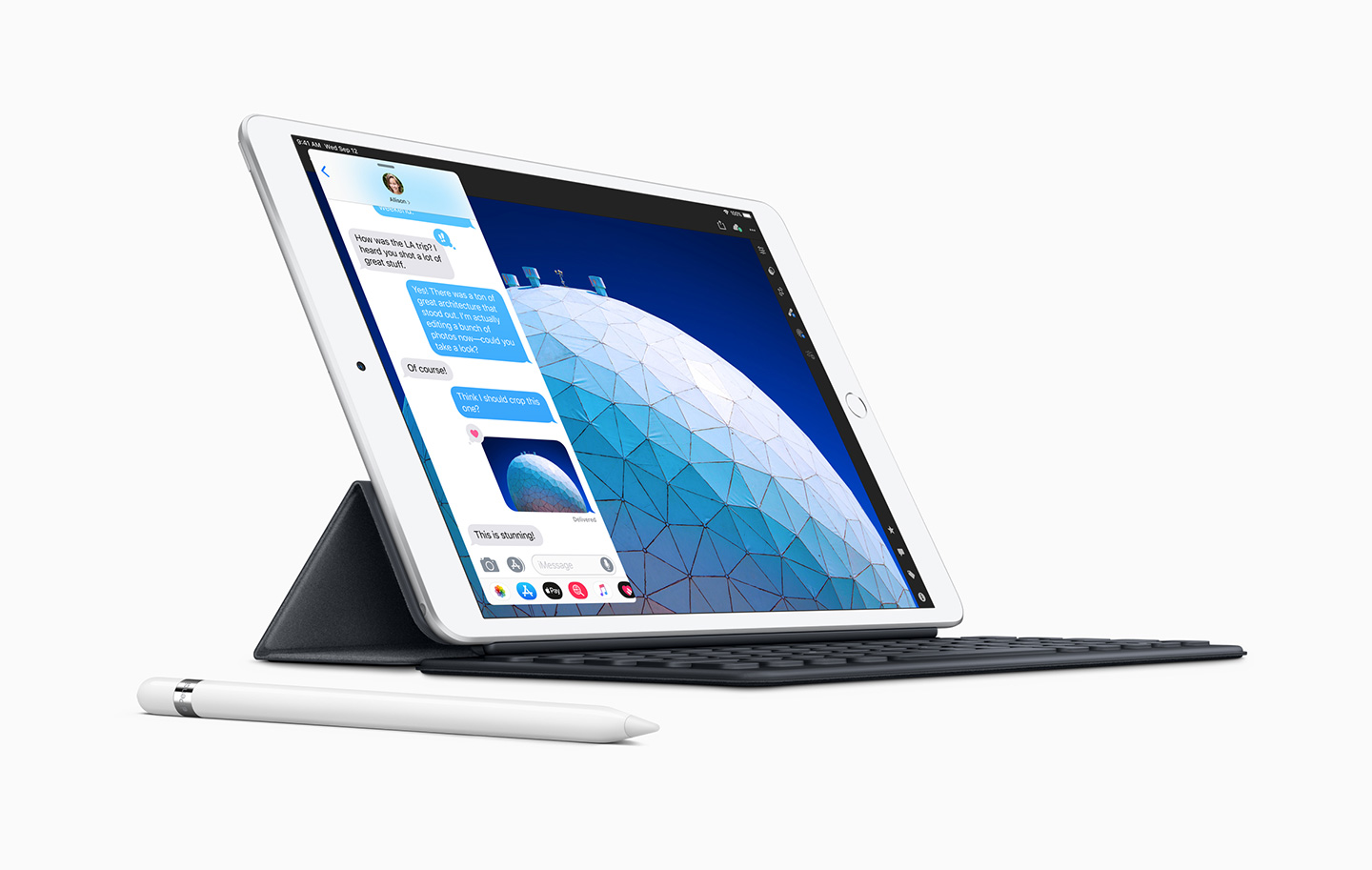새로운 iPad Air 10.5인치, iPad mini 7.9 인치 출시 8 New iPad Air smart keyboard with apple pencil 03192019