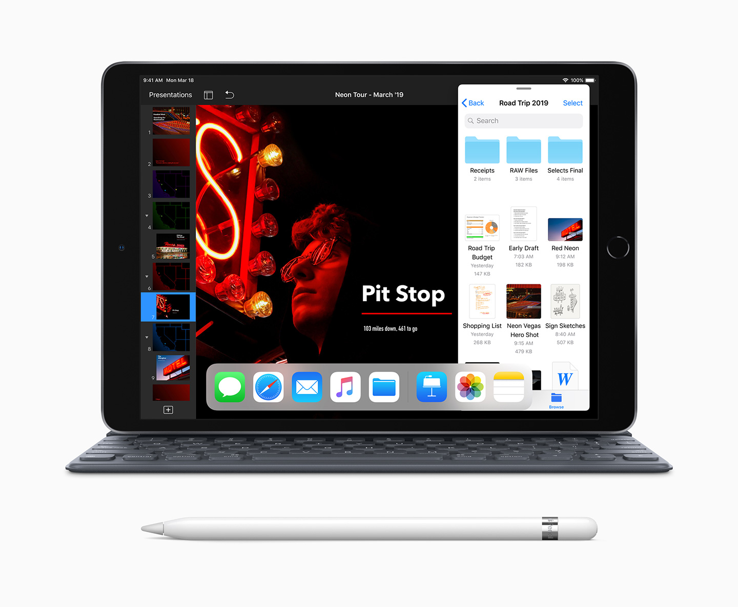 새로운 iPad Air 10.5인치, iPad mini 7.9 인치 출시 2 New iPad Air with Smart Keyboard Apple Pencil 03192019