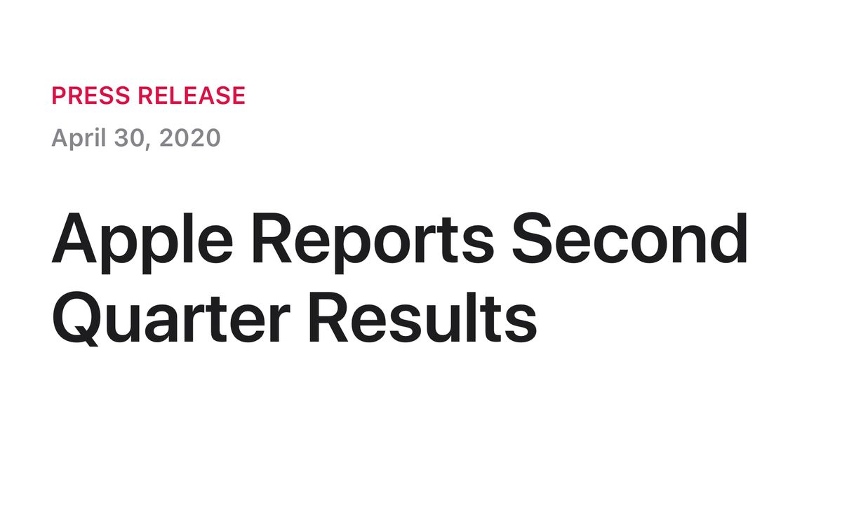 Apple, 2020년 2/4분기 실적 결과 발표