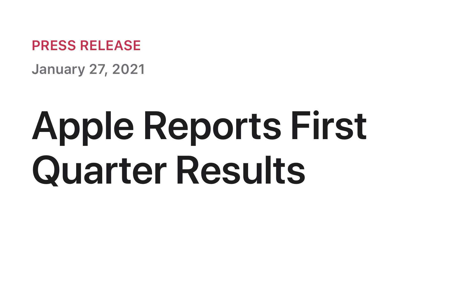 Apple, 2021년 1/4분기 실적 결과 발표