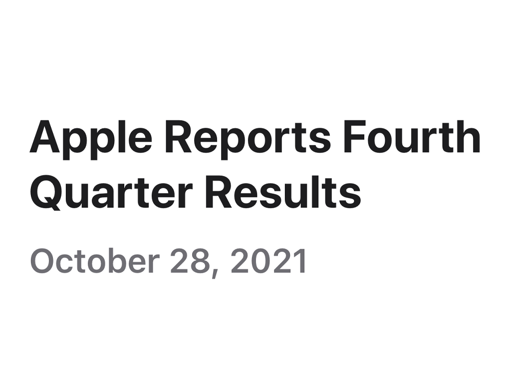 Apple, 2021년 4/4분기 실적 결과 발표