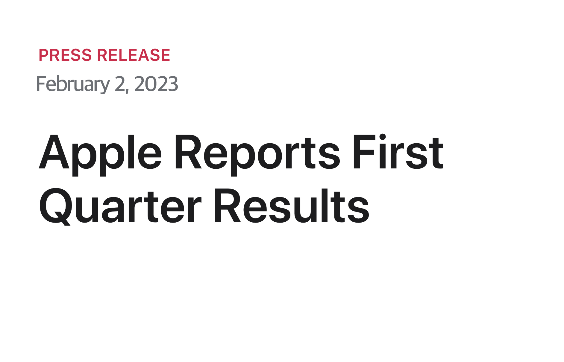 Apple, 2023년 1/4분기 실적 결과 발표