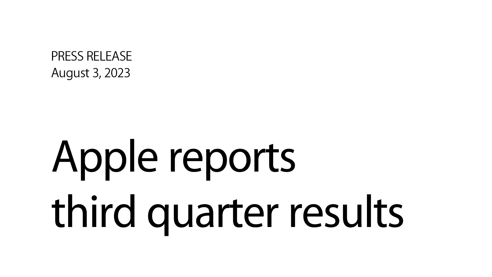 Apple, 2023년 3/4분기 실적 결과 발표