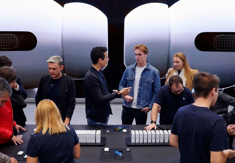 apple airpod pro launch milan guests at product table 10302019 big.jpg.large 2x