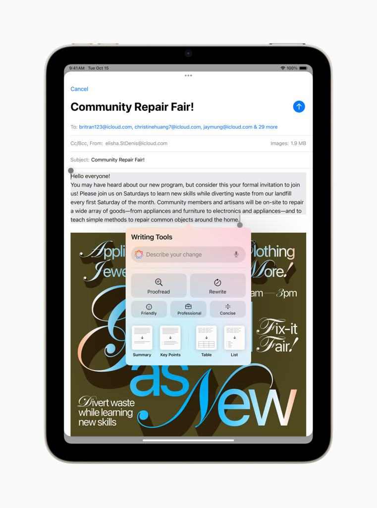 Apple, Apple Intelligence를 위해 탄생한 강력한 성능의 신규 iPad mini 공개 8 community repair fairt