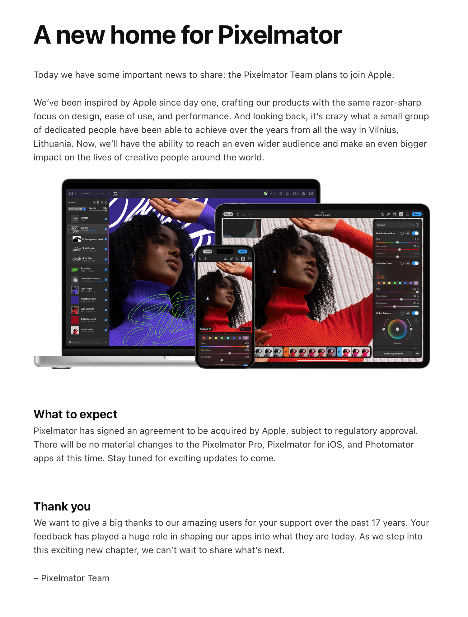 a new home for pixelmator