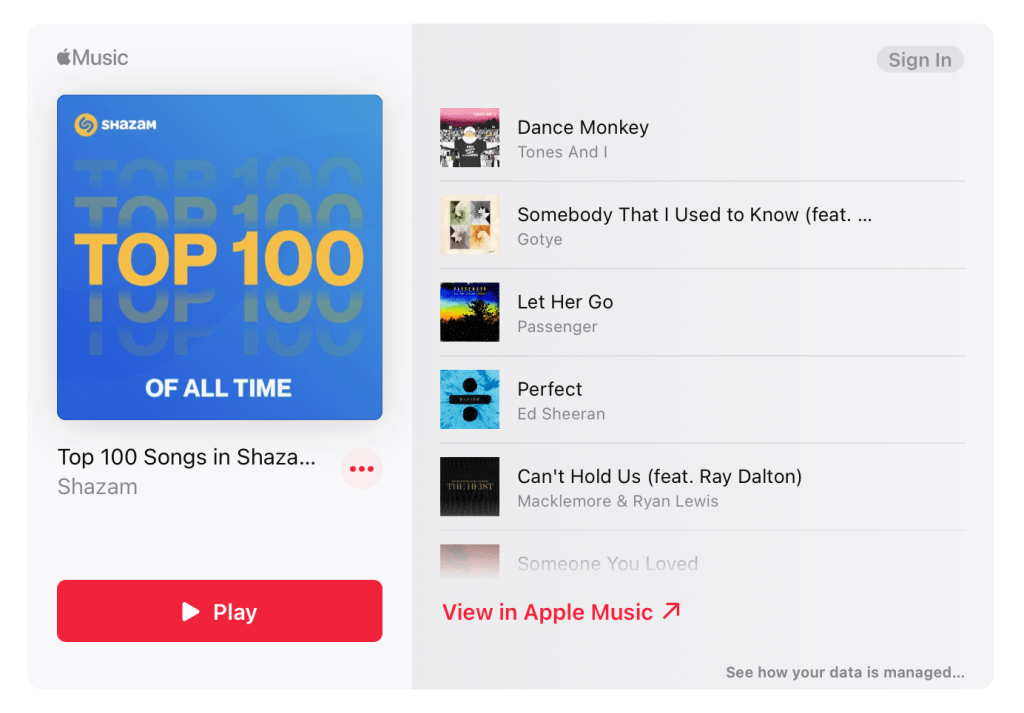 view in apple music 기