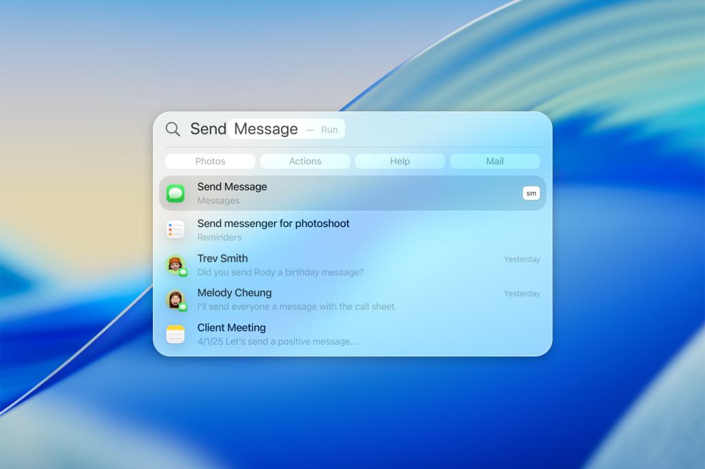 A user interface screenshot showcasing the 'Send Message' feature on a digital device, displaying options for messaging and reminders against a soft, blue background.
