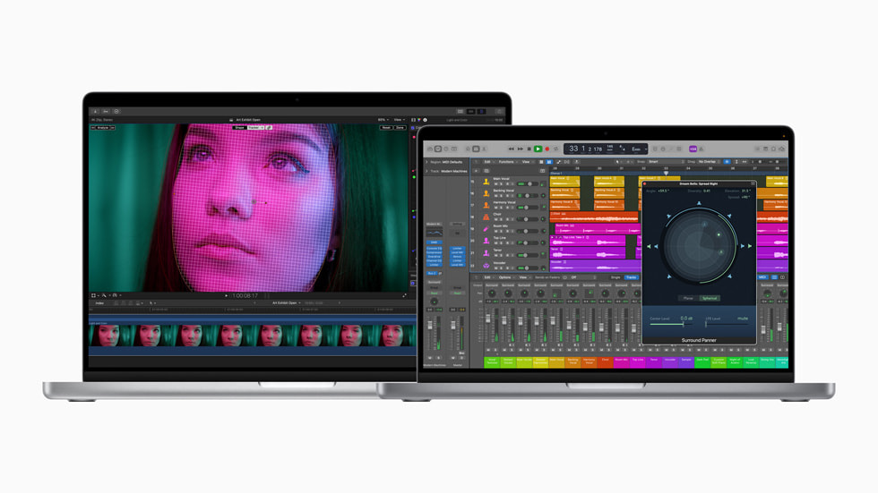 Final Cut Pro 및 Logic Pro, M1 Pro 및 M1 Max를 탑재한 새로운 MacBook Pro의 성능을 활용하도록 업데이트