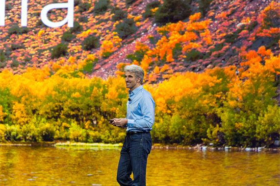 WWDC 2017에서 macOS High Sierra를 공개하는 Craig Federighi