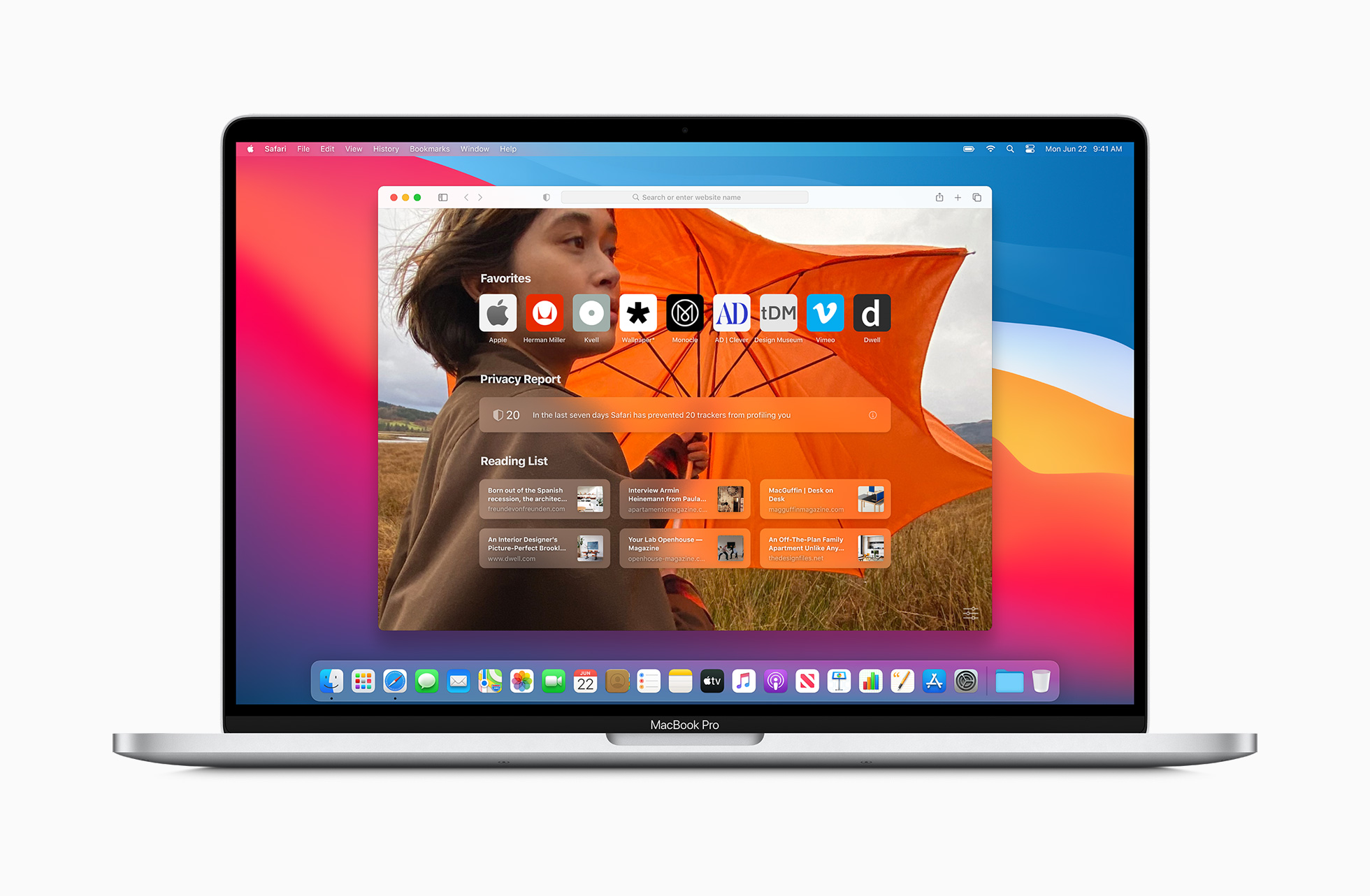 macOS Big Sur의 새 Safari 시작 페이지