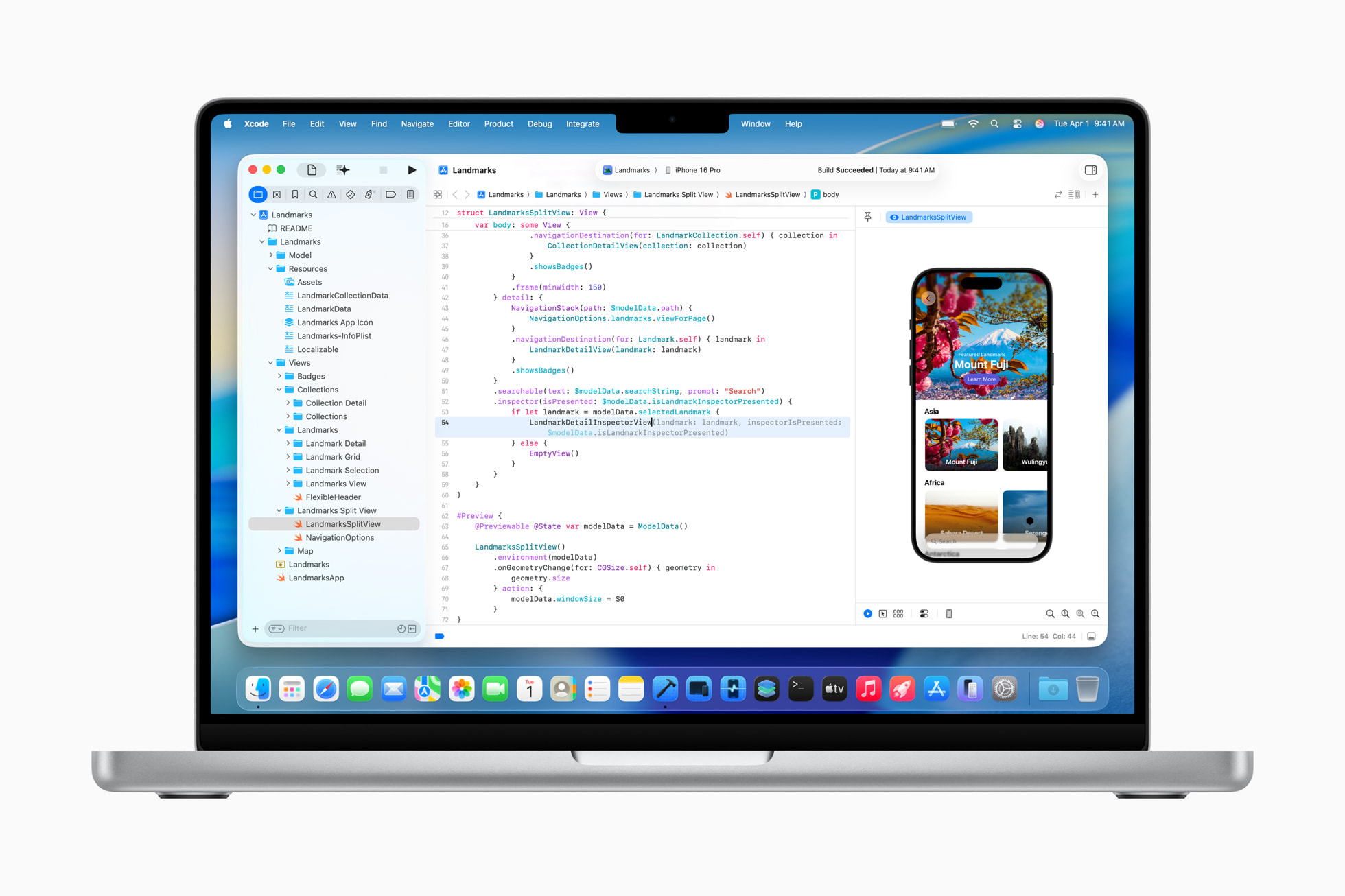 MacBook Pro에서 실행 중인 Xcode 26