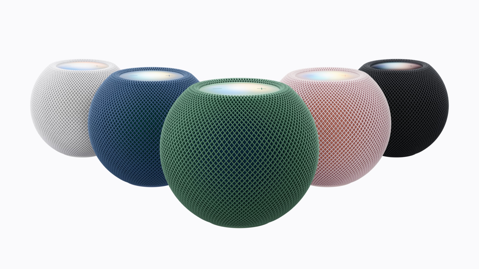HomePod mini 2의 다섯 가지 색상