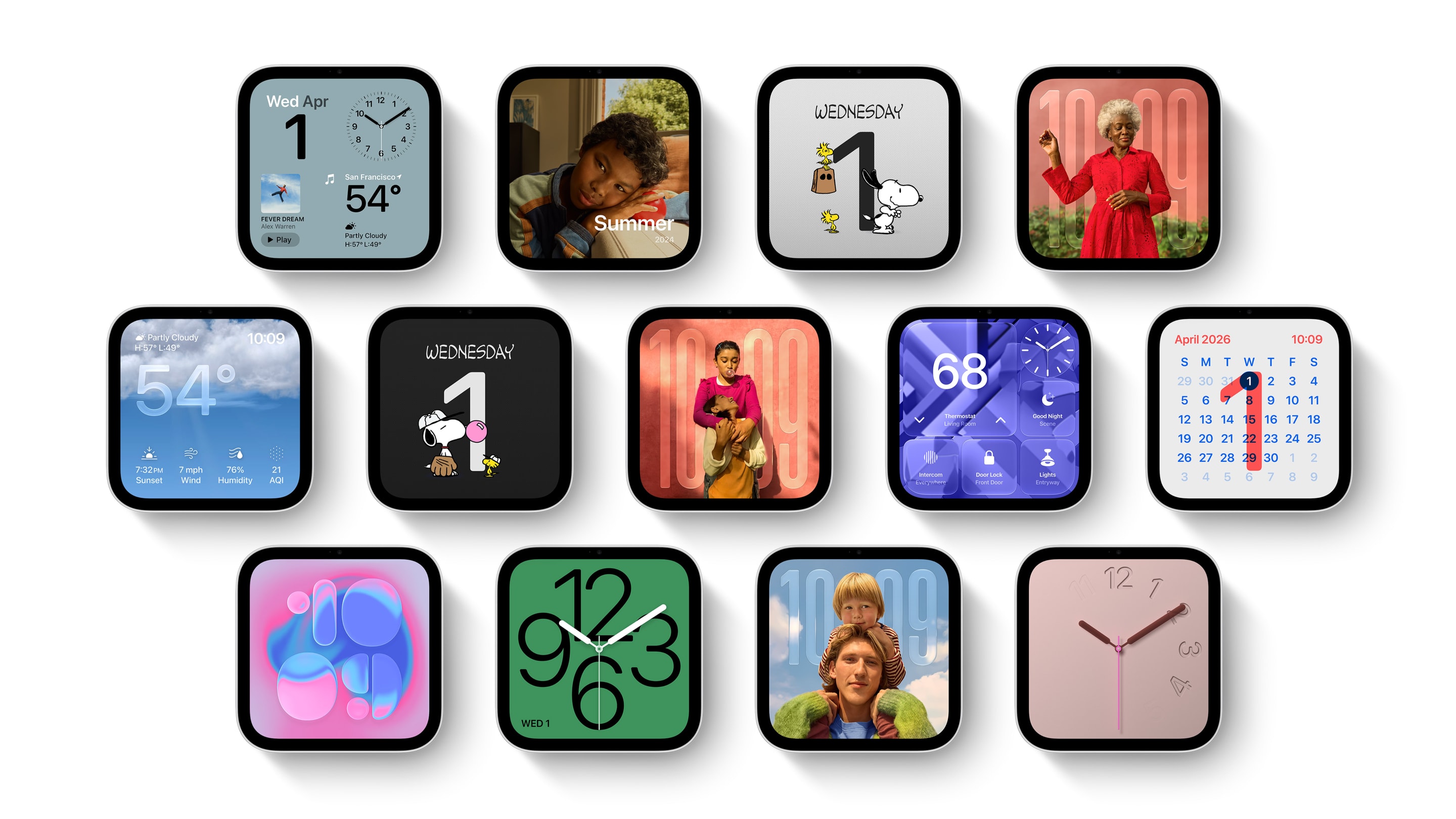 Apple HomeView의 다양한 화면 페이스