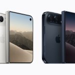 스타 화이트와 나이트 스카이 색상의 iPhone Duo 전면과 후면