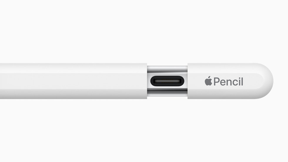 슬라이딩 캡 안쪽의 Apple Pencil USB-C 연결 단자