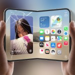 iPhone Duo 내부 화면 손상을 표현한 합성 이미지
