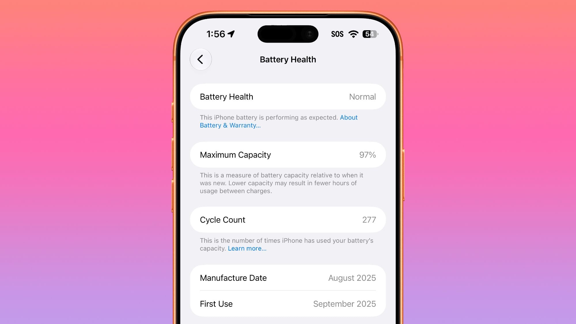 iPhone 17 Pro Max 1년 사용 배터리 기록