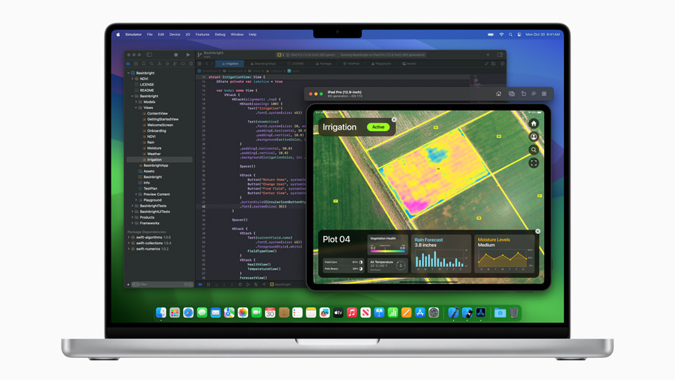 2023년 M3 탑재 14형 MacBook Pro의 Xcode 실행 화면