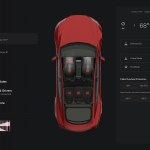 iPad Tesla 앱의 실내 온도 조절 화면