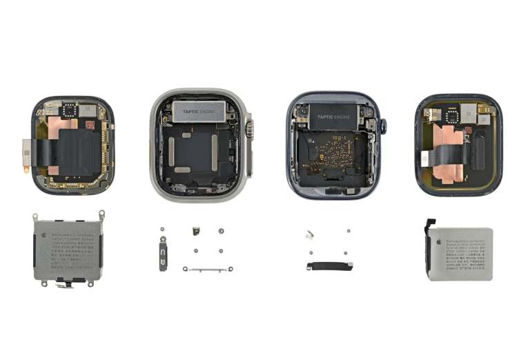 Apple Watch Ultra 4와 Series 12의 분해 부품